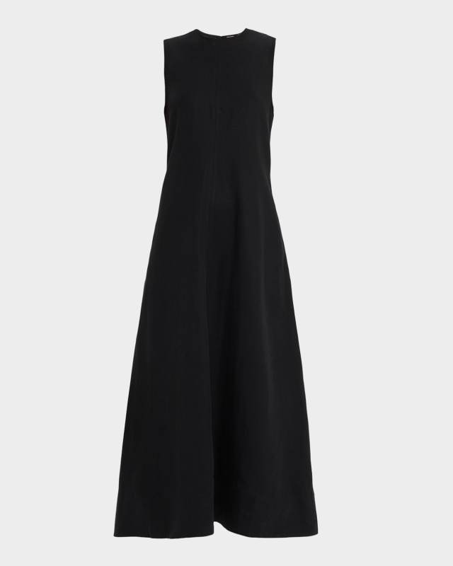 Fluid Cotton Sleeveless Midi Dress